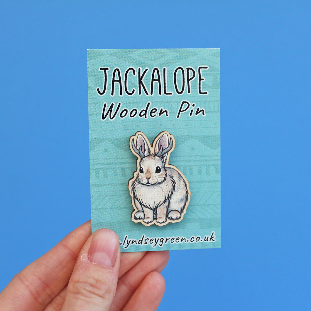 Jackalope Wooden Pin