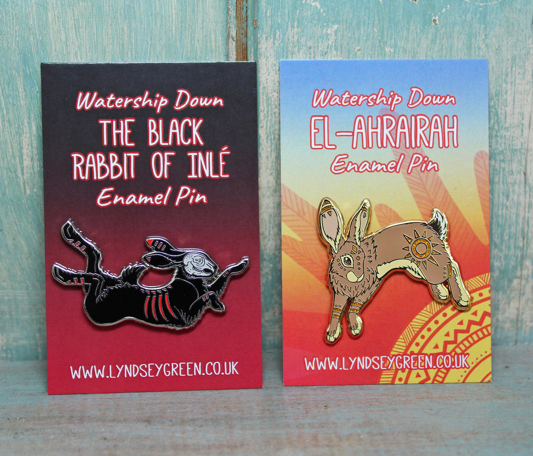 The Black Rabbit of Inlé & El-ahrairah ~ Set of 2 Pins