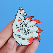 Load image into Gallery viewer, White Kitsune Hard Enamel Pin

