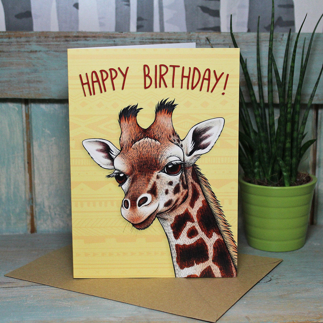 Rothschild's Giraffe Birthday Card