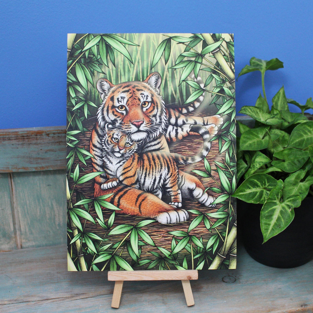 Sumatran Tigers Illustration A4 Print