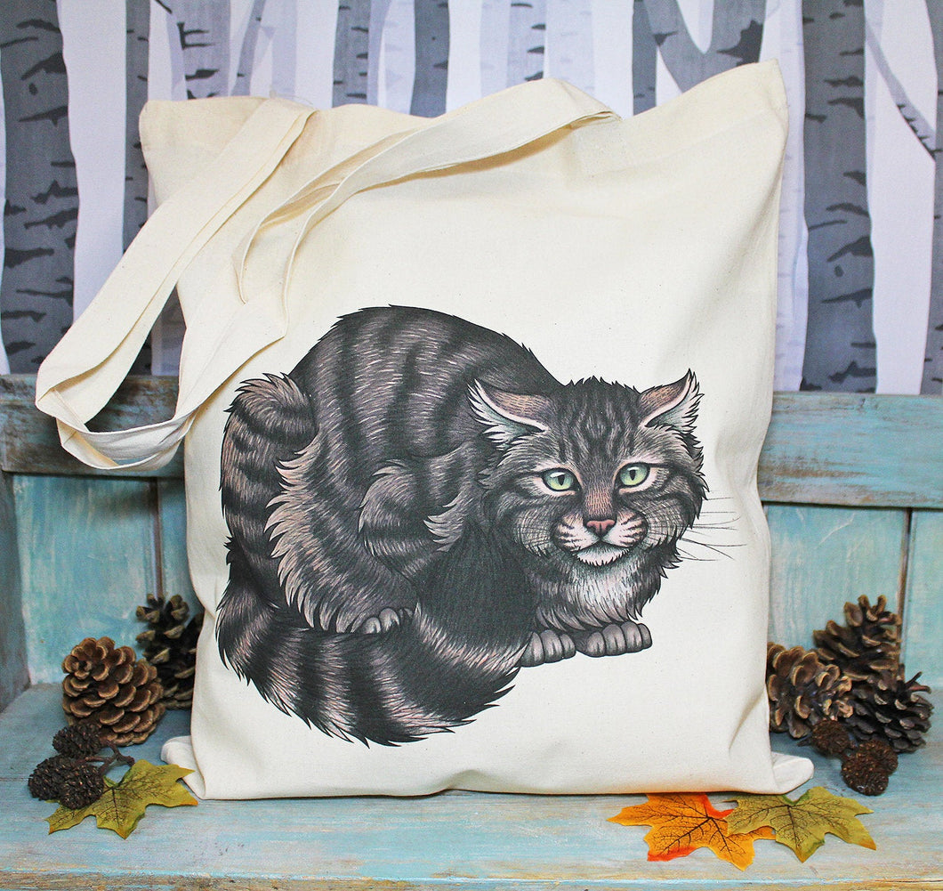 Scottish Wildcat Tote Bag ~ Organic & Fairtrade Cotton