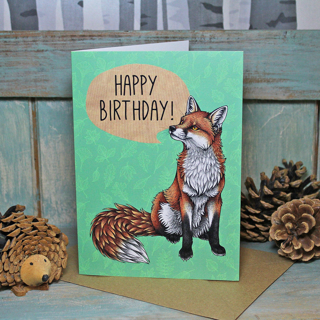 Red Fox Birthday Card