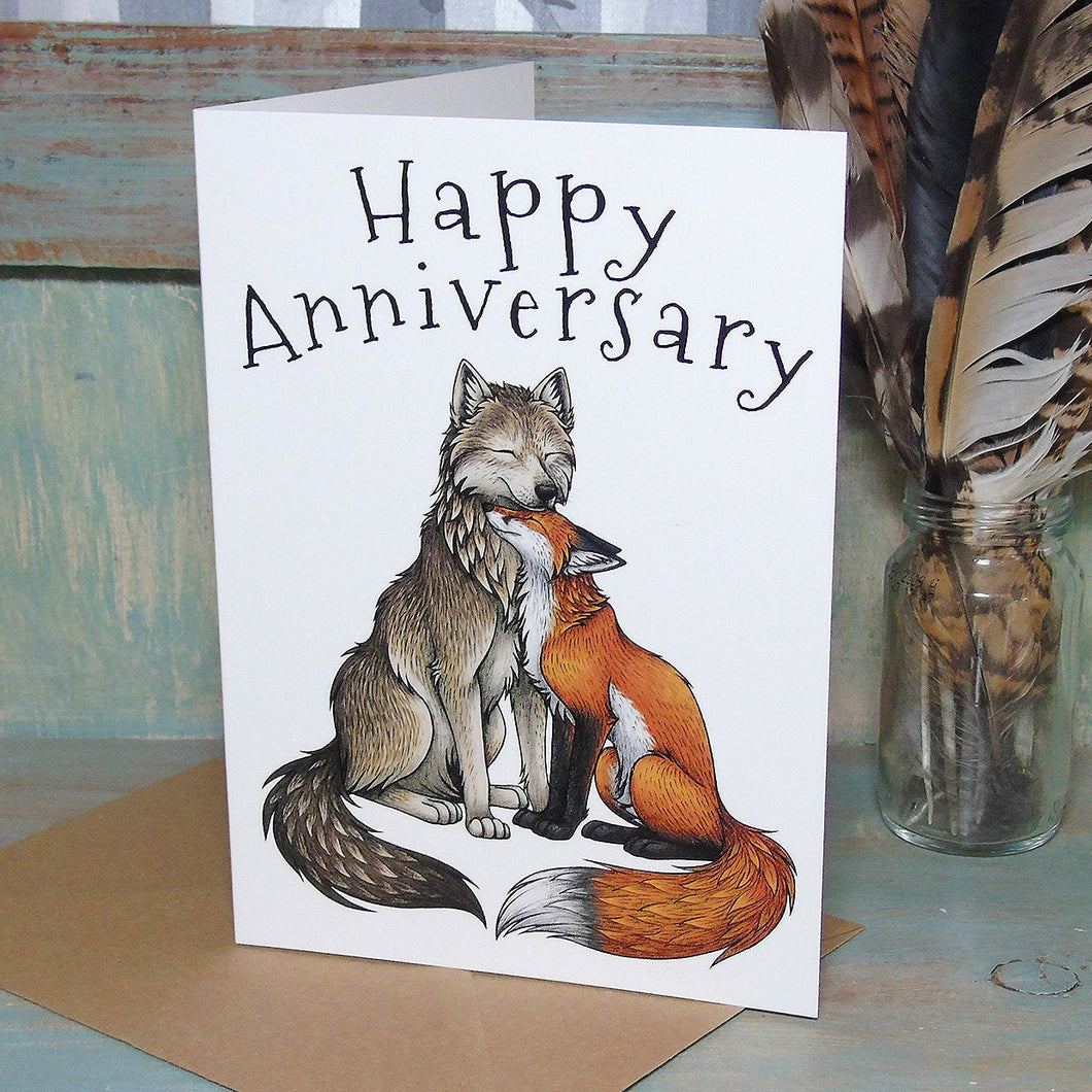 Wolf & Fox Anniversary Card