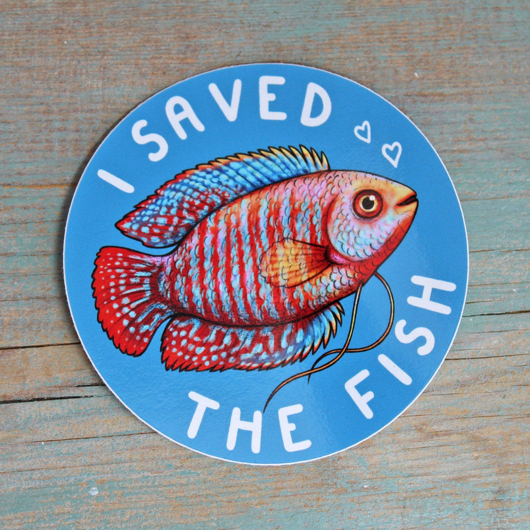 I Saved The Fish Vinyl Sticker