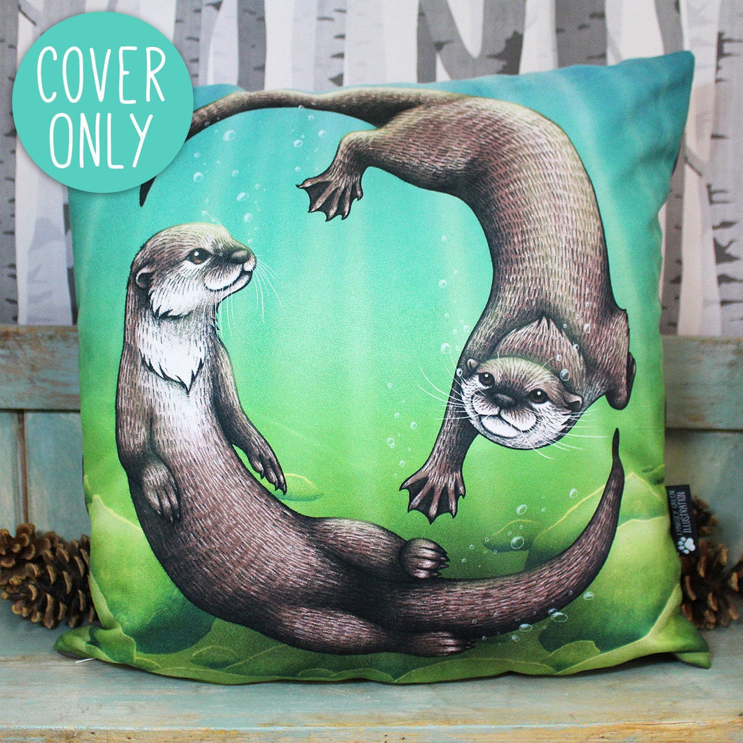 Asian Small-Clawed Otters Cushion Cover Only