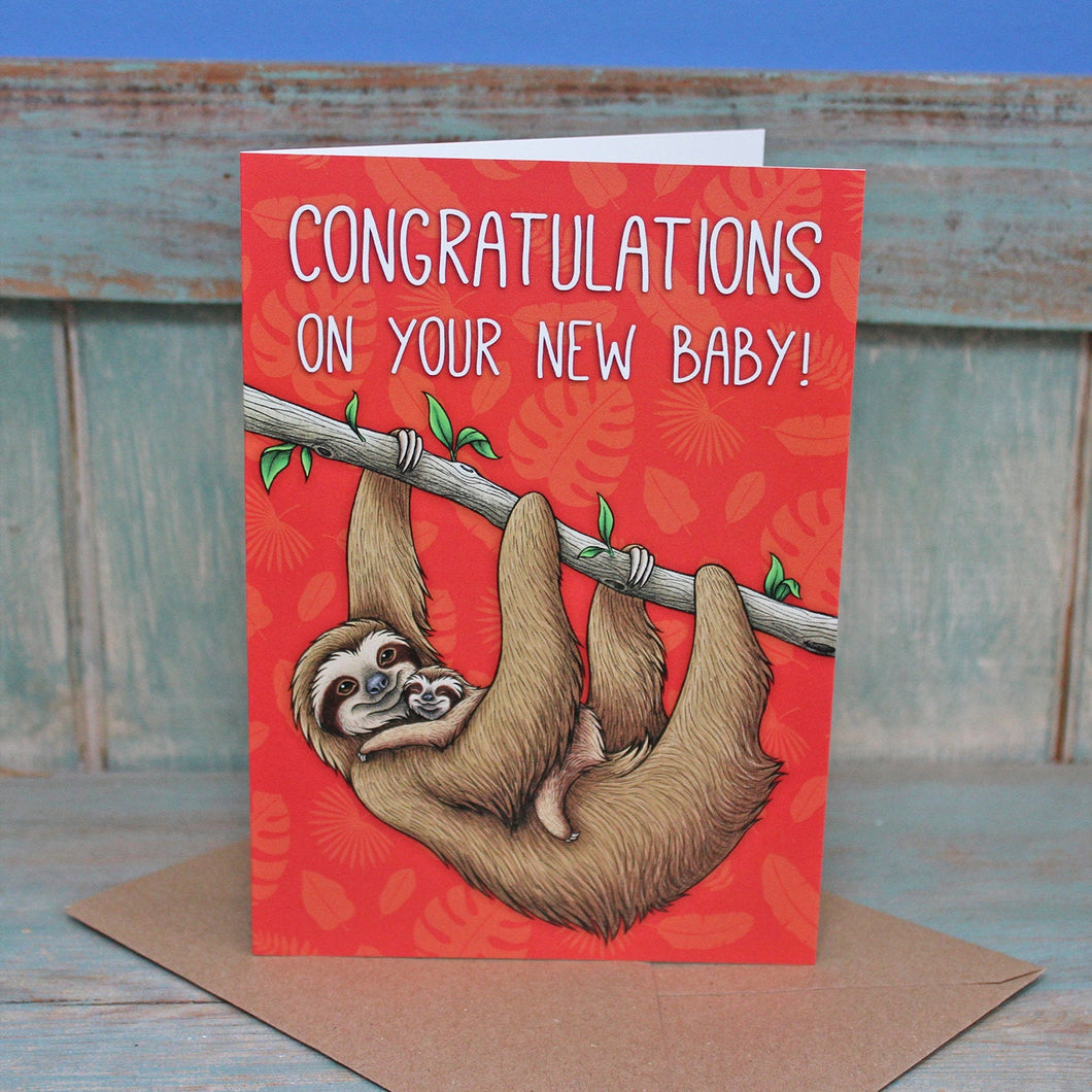 Sloths New Baby Card