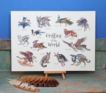 Load image into Gallery viewer, Griffins of the World Illustration A3 Print
