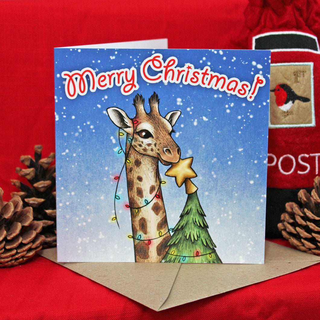 Having A Wild Christmas ~ Giraffe Christmas Card