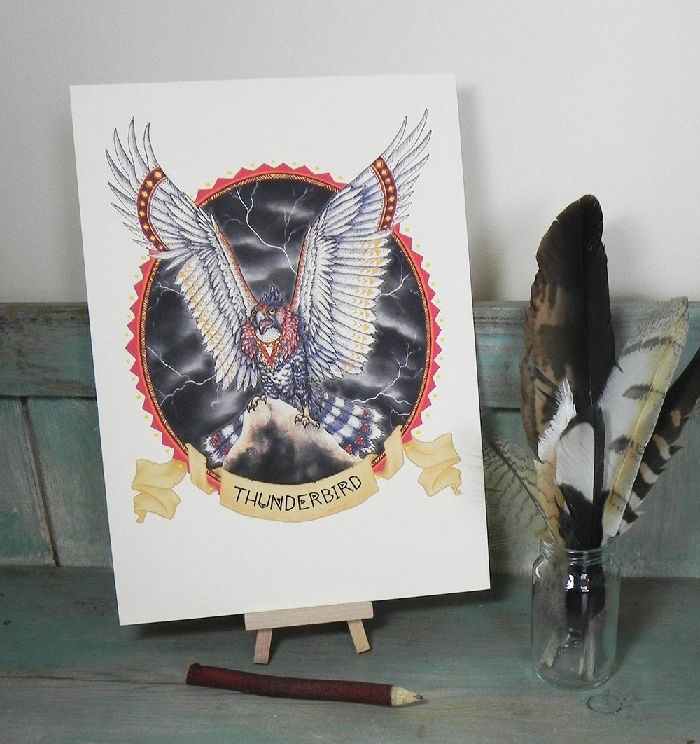 Thunderbird Illustration A4 Print