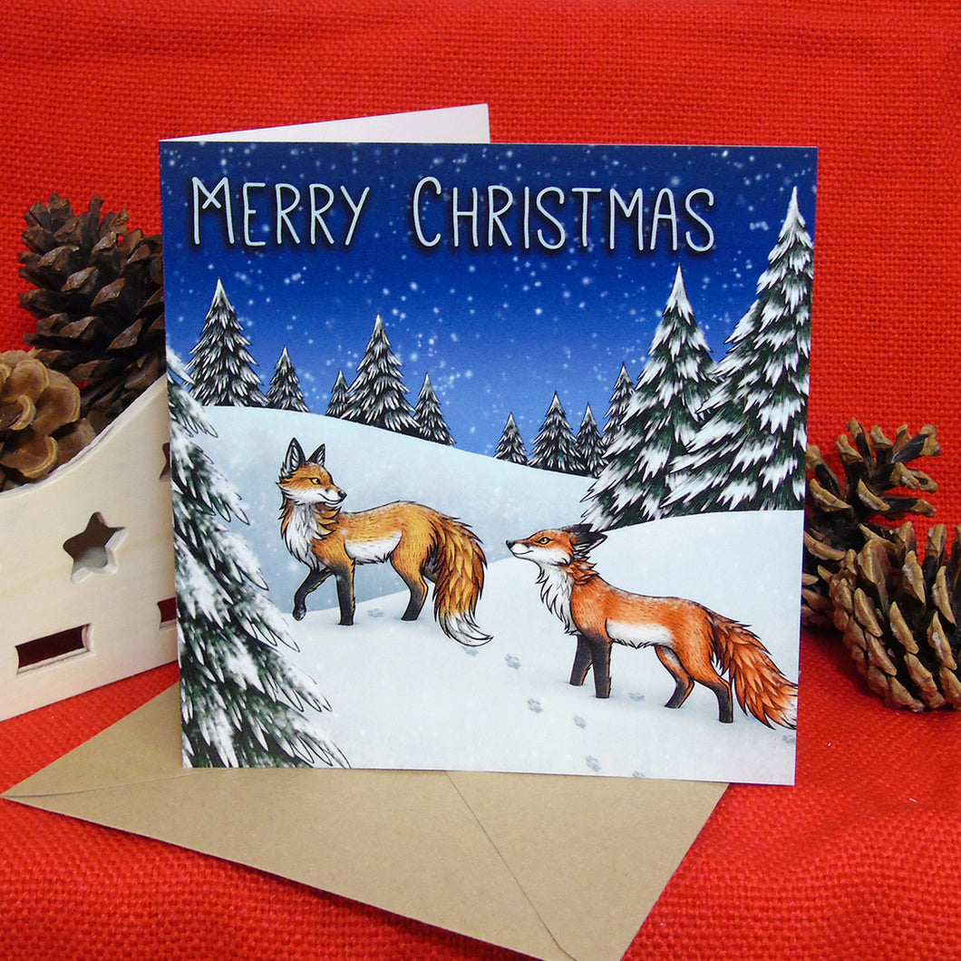 Winter Foxes Christmas Card